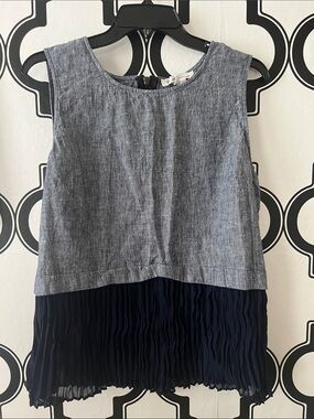 BCBGeneration Two-Tone Sleeveless Top in Blue and Navy